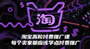 淘宝高阶付费推广课,每个卖家都应该学点付费推广-第一资源网