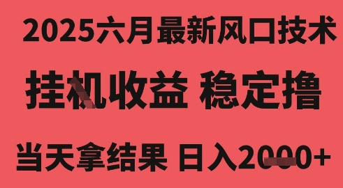 2025六月最新风口技术，无人挂G撸礼物，长期稳定 一个小时收益2k+，小白当天拿结果【揭秘】-第一资源网