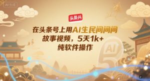 在头条号上用AI生民间故事视频,5天1k+,纯软件操作-第一资源网