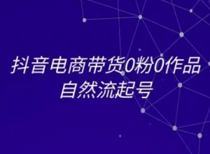 抖音电商带货0粉0作品自然流起号,抖音电商教程-第一资源网