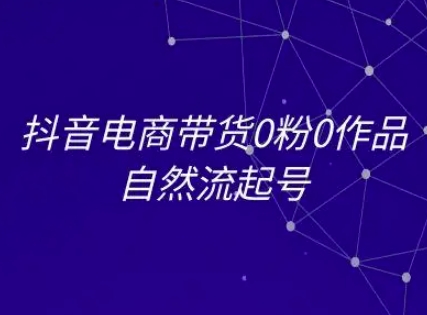 抖音电商带货0粉0作品自然流起号，抖音电商教程-第一资源网
