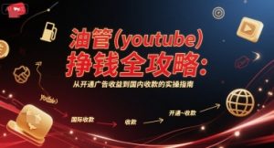 油管(youtube)挣钱全攻略:从开通广告收益到国内收款的实操指南-第一资源网