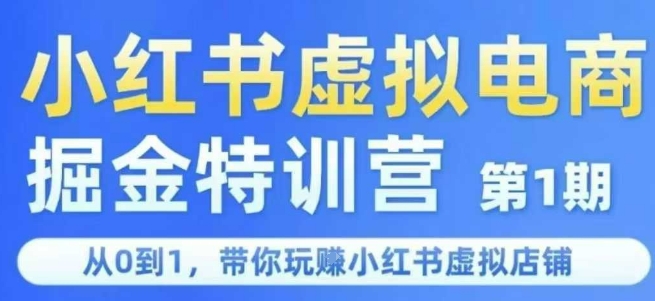 小红书虚拟电商掘金特训营第1期，从0到1，带你玩转小红书虚拟店铺-第一资源网