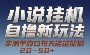 小说自撸新玩法 — 亲测单窗口每天能搞 20-50+，支持矩阵化批量操作【揭秘】-第一资源网