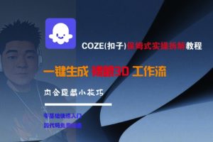 COZE(扣子)保姆式实操拆解教程，一键生成裸眼3D工作流，内合隐藏小技巧-第一资源网