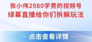 张小伟2980付费额视频号绿幕直播给你们拆解玩法-第一资源网