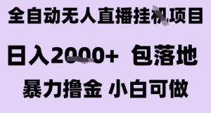 最新全自动抖音无人直播挂G项目，日入2k+ 包落地暴力撸金，小白可做【揭秘】-第一资源网