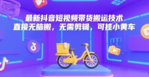 最新抖音短视频带货搬运技术,直接无脑搬,无需剪辑,可挂小黄车-第一资源网