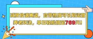 减肥食谱赛道,自带热度可长期运营,养老玩法,单日轻松搞定769-第一资源网