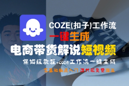 COZE(扣子)工作流一键生成电商带货解说短视频，保姆级教程，0基础快手入门-第一资源网
