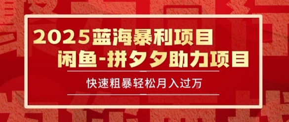 2025 最新闲鱼蓝海暴利项目 快速粗暴让你月入过1W不是梦，保姆级教程【揭秘】-第一资源网