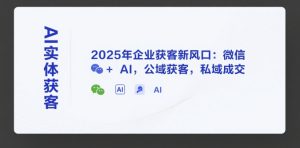 AI实体获客，2025年企业获客新风口：微信+ AI，公域获客，私域成交-第一资源网