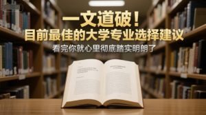 付费文章：一文道破！目前最佳的大学专业选择建议，看完你就心里彻底踏实明朗了-第一资源网