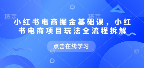 小红书电商掘金课，小红书电商项目玩法全流程拆解（更新7月）-第一资源网