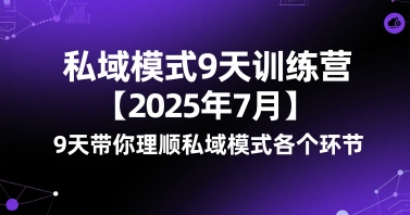 私域模式9天训练营【2025年7月】​9天带你理顺私域模式各个环节-第一资源网