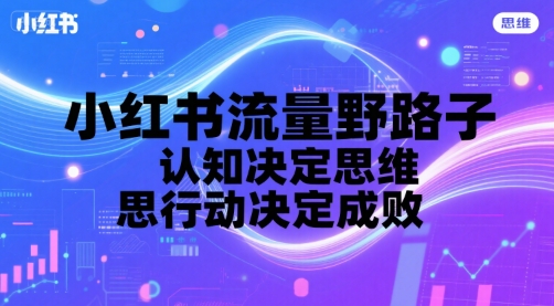 小红书流量野路子，认知决定思维，思维决定行动，行动决定成败-第一资源网