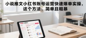 小说推文小红书账号运营快速爆单实操,这个方法,简单且粗暴-第一资源网