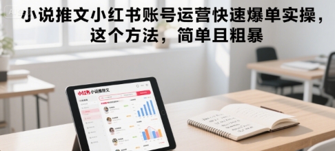小说推文小红书账号运营快速爆单实操，这个方法，简单且粗暴-第一资源网