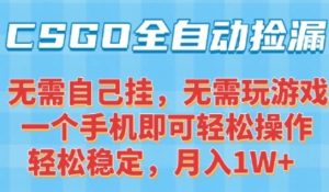 CSGO自动捡漏项目,最新独家玩法,一个手机可操作,新手小白轻松月入1W+,操作简单易上手【揭秘】-第一资源网