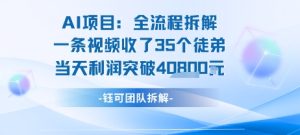 AI收徒变现闭环:一条视频收35人,日入1k+(附完整SOP)-第一资源网