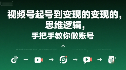 视频号起号到变现的思维逻辑，手把手教你做账号-第一资源网