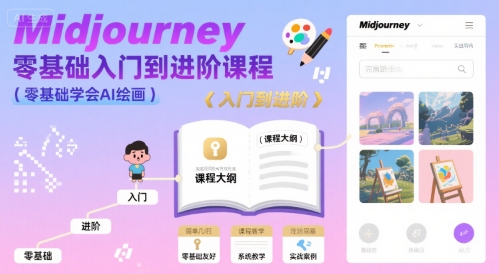 midjourney零基础入门到进阶课程，零基础学会AI绘画-第一资源网
