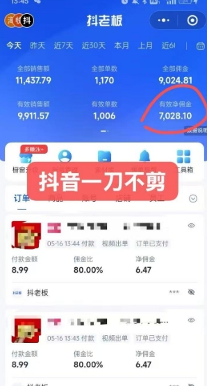 抖音短视频一刀不剪带货，不剪辑，不直播，每天发个视频，等着出单获取带货佣金-第一资源网