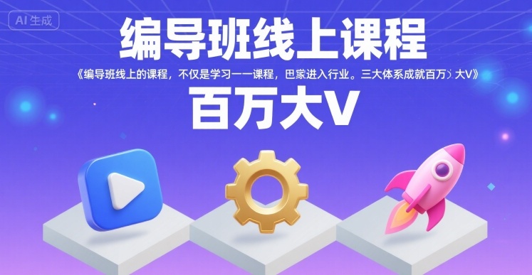 编导班线上课程，不仅是学习一门课程，更是进入一个行业，三大体系成就百万大V-第一资源网