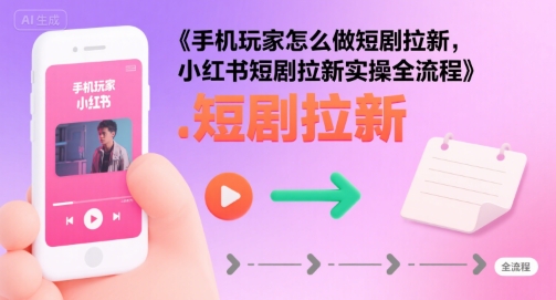 手机玩家怎么做短剧拉新，小红书短剧拉新实操全流程-第一资源网