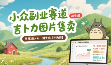 小众副业赛道 吉卜力图片售卖 单日2张+ AI一键生成【附教程】-第一资源网
