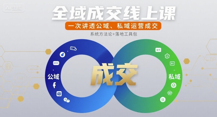 全域成交线上课，一次讲透公域、私域运营成交-第一资源网
