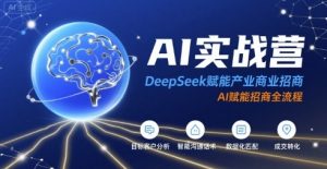 AI实战营：DeepSeek赋能产业商业招商，AI赋能招商全流程-第一资源网