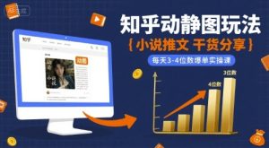 小说推文干货分享之知乎动静图玩法，每天3-4位数爆单实操课-第一资源网