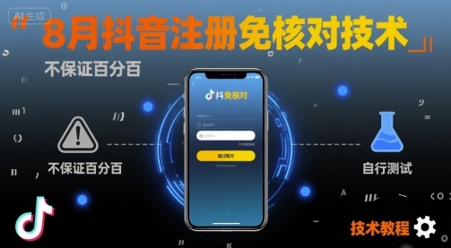 8月抖音注册免核对技术，不保证百分百，自测-第一资源网