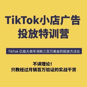 TikTok小店广告投放特训营,6天破局计划专治各种“投不动”,教你经过月销百万验证的实战干货-第一资源网