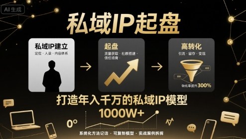 私域IP起盘，私域ip建立、起盘、高转化，打造年入千万的私域ip模型-第一资源网
