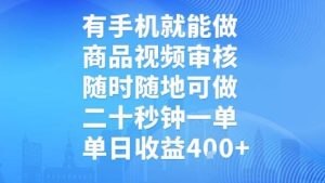 有手机就能做,商品视频审核,随时随地可做,二十秒钟一单,单日收益【揭秘】-第一资源网