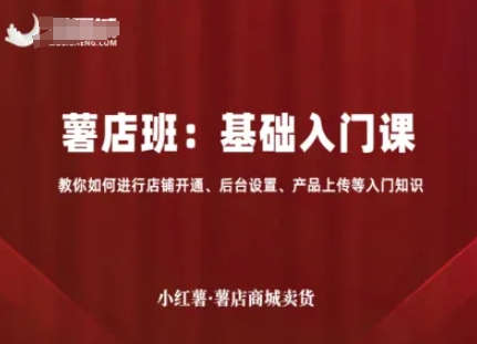 小红薯薯店商城卖货，基础入门课，教你如何进行店铺开通、后台设置、产品上传等入门知识-第一资源网