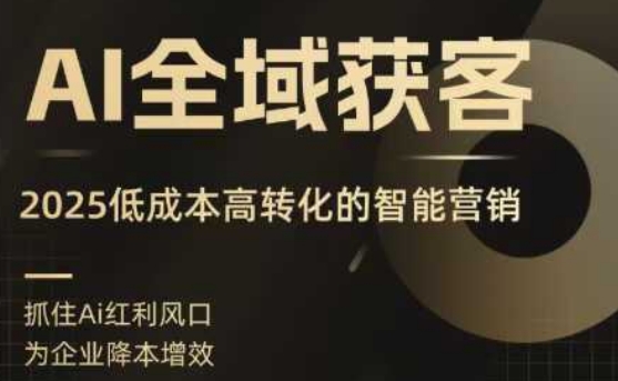 AI全域获客实训营，2025低成本高转化的智能营销，精准找客，高效营销-第一资源网
