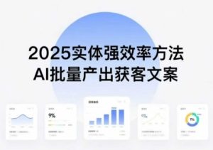 实体强效率方法：AI批量产出获客文案，2025年普通人拥抱AI，实现实体创收-第一资源网