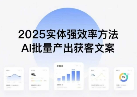 实体强效率方法：AI批量产出获客文案，2025年普通人拥抱AI，实现实体创收-第一资源网