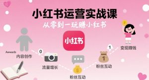 小红书运营实战课，从零到一玩賺小红书-第一资源网