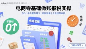 电商零基础做账报税实操快速上手，从0-1学会套账建立，做账准备，企业税务申报-第一资源网